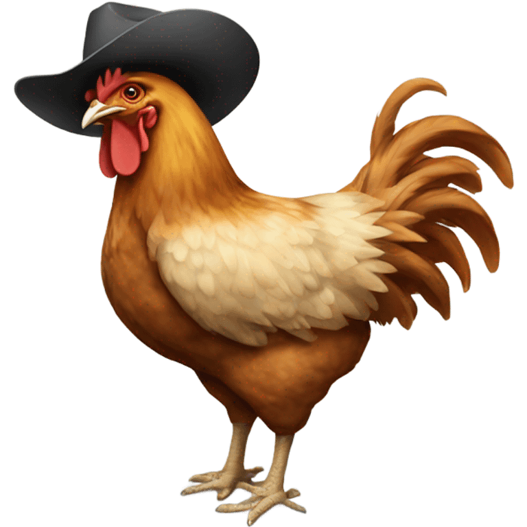 Chicken cowboy emoji