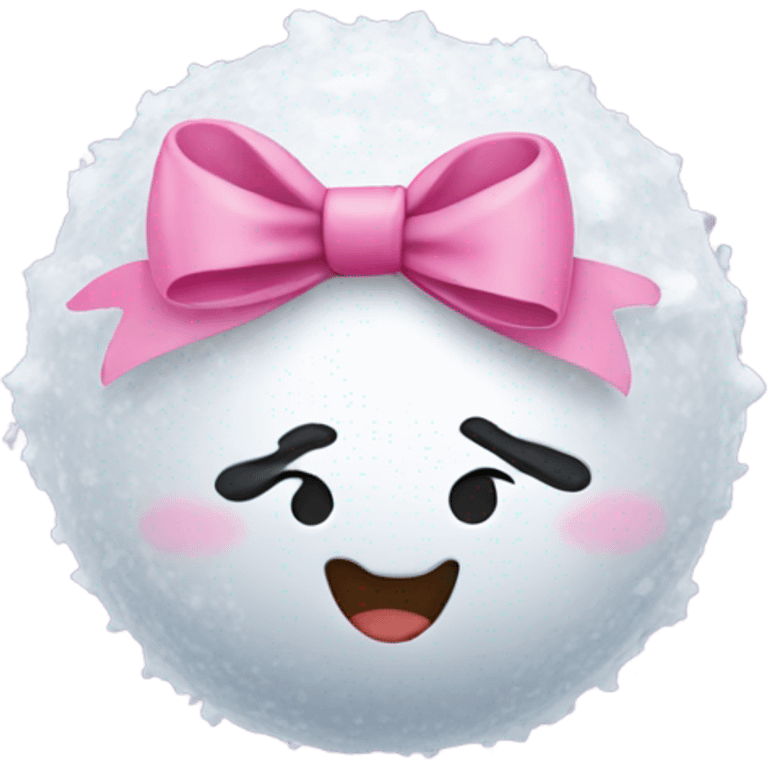 Snowball with a pink bow  emoji