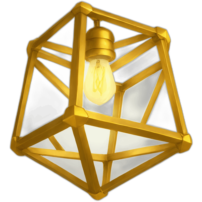 Golden Icosahedron lamp emoji