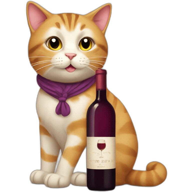 cat with wine emoji