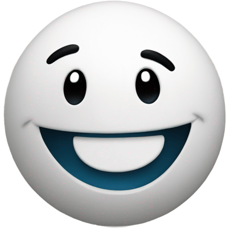 3D smiling emoji turning its head to you emoji