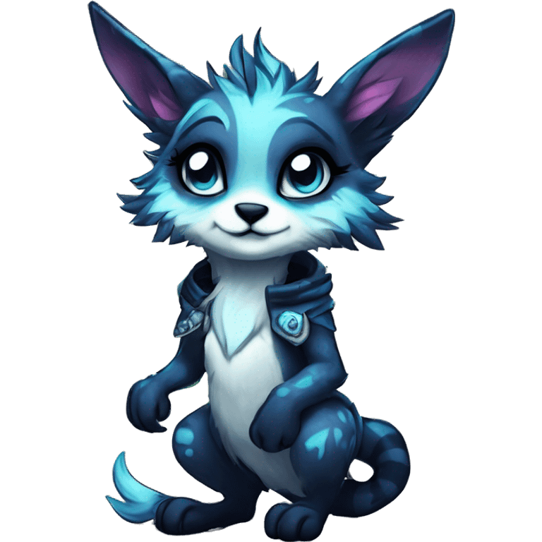 Cool cute Kawaii edgy fantasy shiny animal  fursona Fionbri vernid by griffsnuff & LiLaiRa & Falvie full body emoji