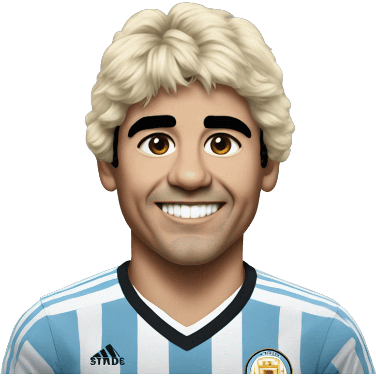 maradona argentina young smile emoji