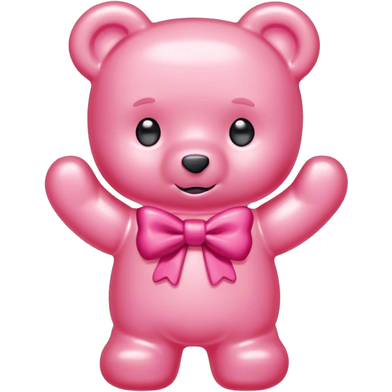 pink boy gummy bear with bow emoji