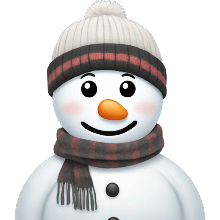 Snowman wearing a beanie and scarf  emoji