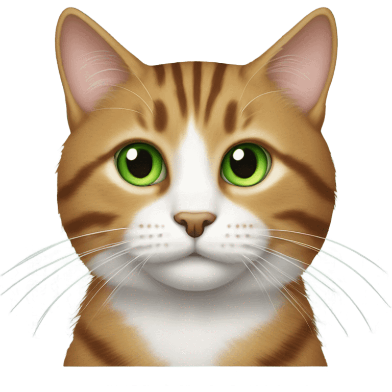 tabby orange and white cat green eyes emoji