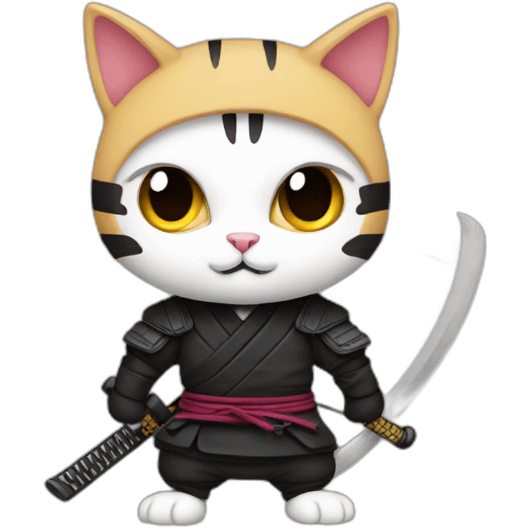 Ninja cat katana emoji