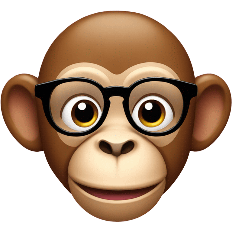 Pink monkey wearing glasses emoji