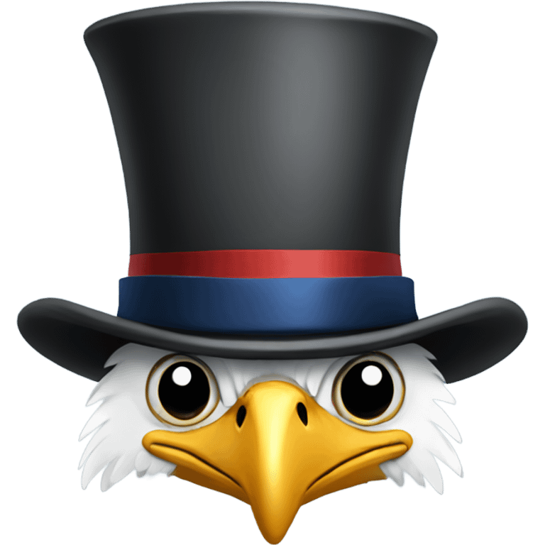 Bald eagle top hat  emoji