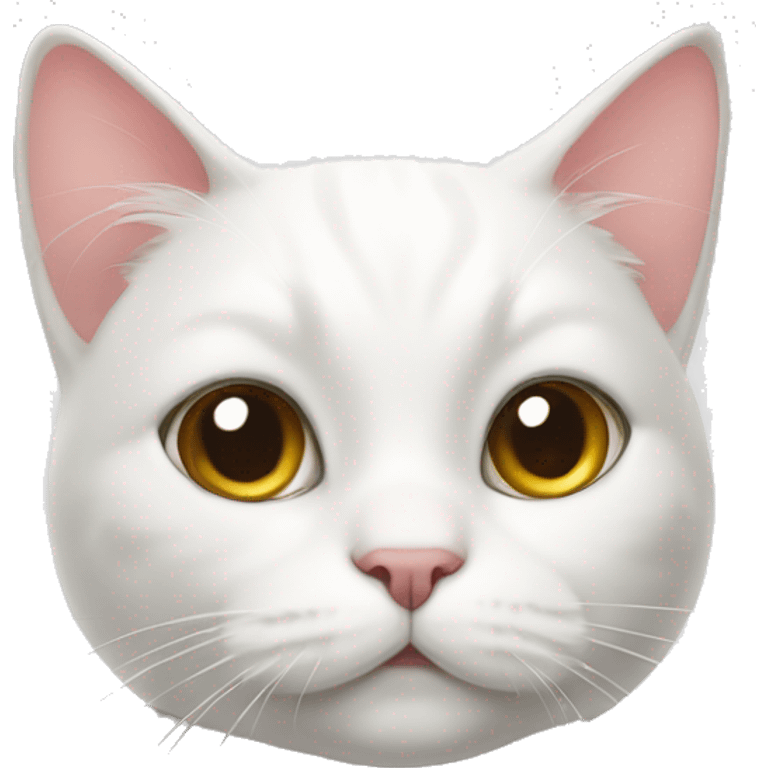 White cat with bow on its right ear emoji