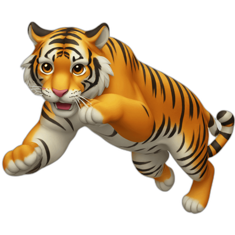 Tiger jumping emoji