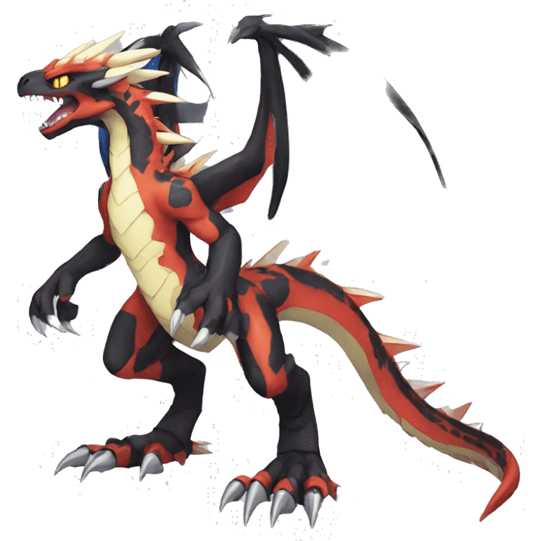  Cool Edgy Digimon-Fakemon-Dragon with edgy markings full body emoji