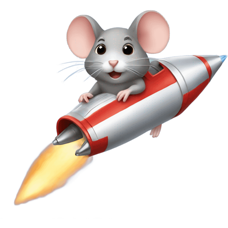 A mouse in a rocket ship emoji