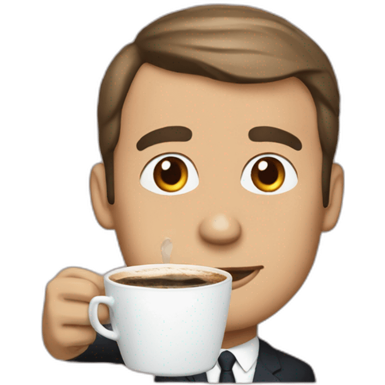 Macron drink a cofee emoji