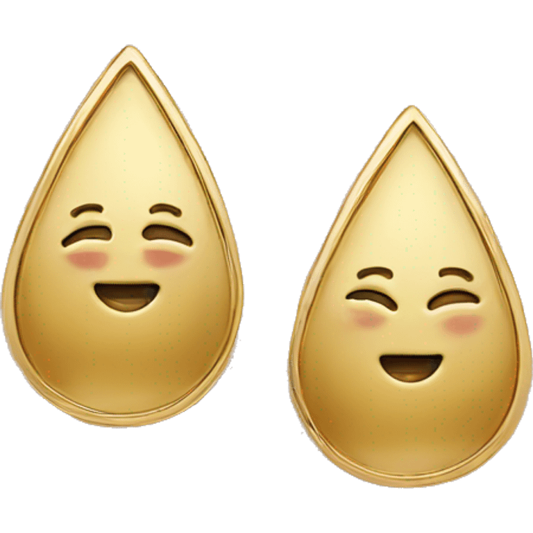 Solid gold teardrop earrings  emoji