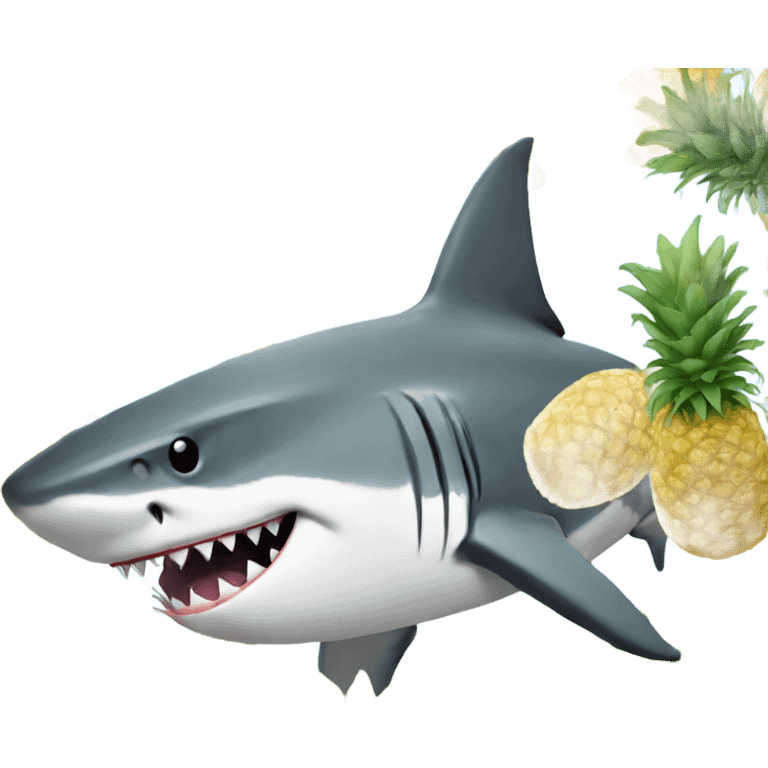 Shark eating pineapples emoji