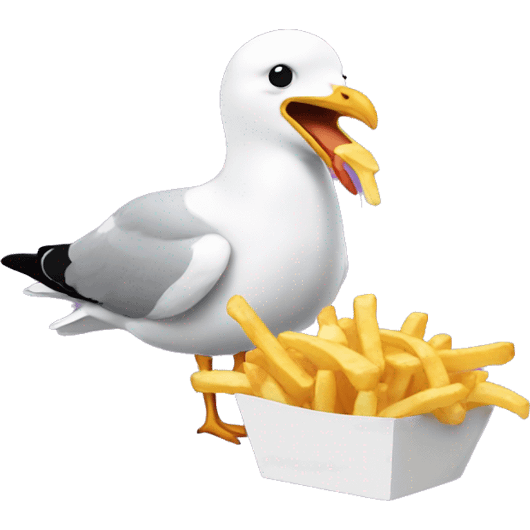 seagull eating fries emoji