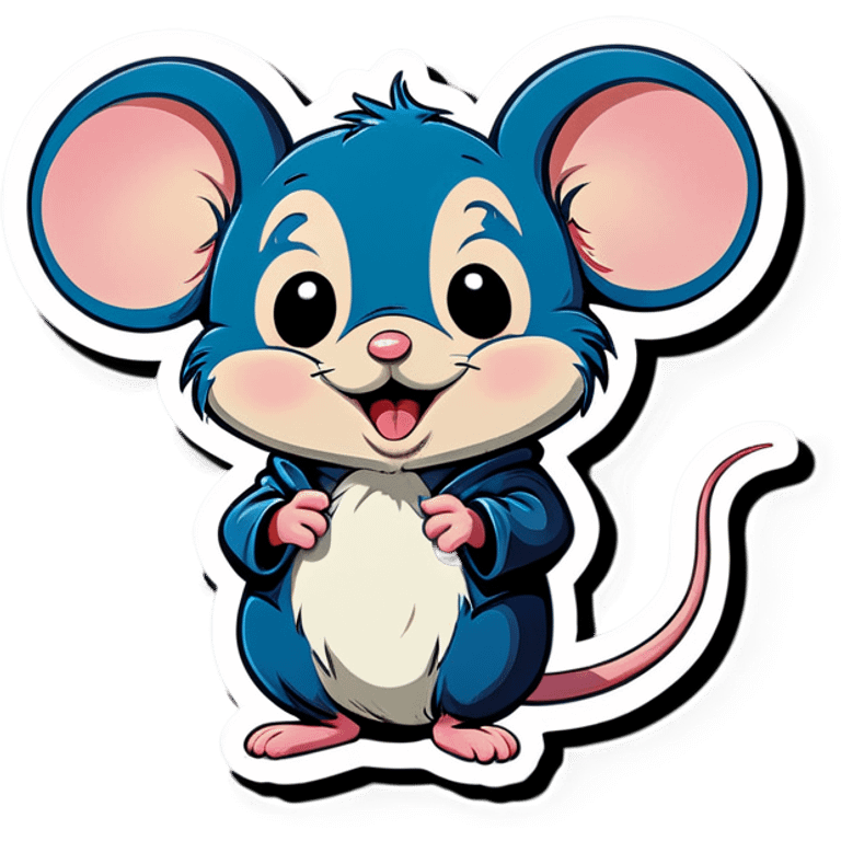 Cute mouse saying “please!” emoji