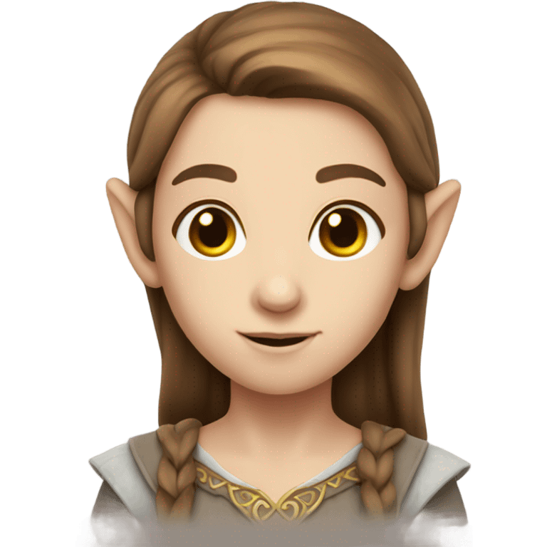 Brown hair pale elf  emoji