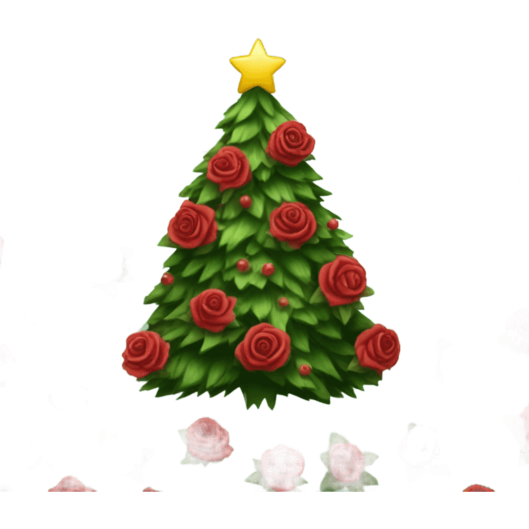 Christmas tree with roses emoji