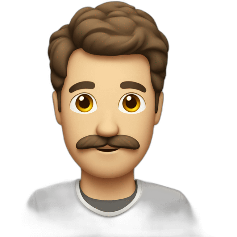 Beer man with a mustache and brown hair emoji