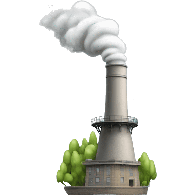 hydroelectric power station chimney with smoke coming out of emoji