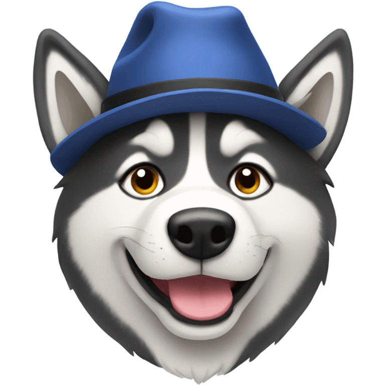 husky with a hat on emoji