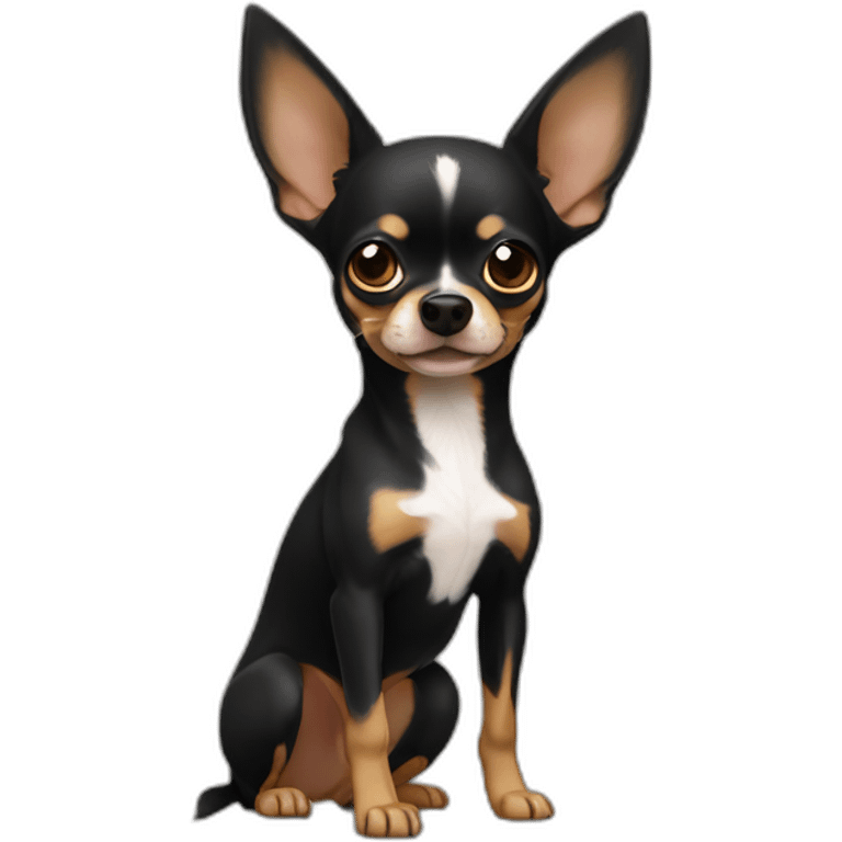 chihuahua NEGRO ladrar muy fuerte emoji