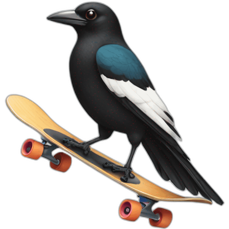 magpie on a skateboard emoji