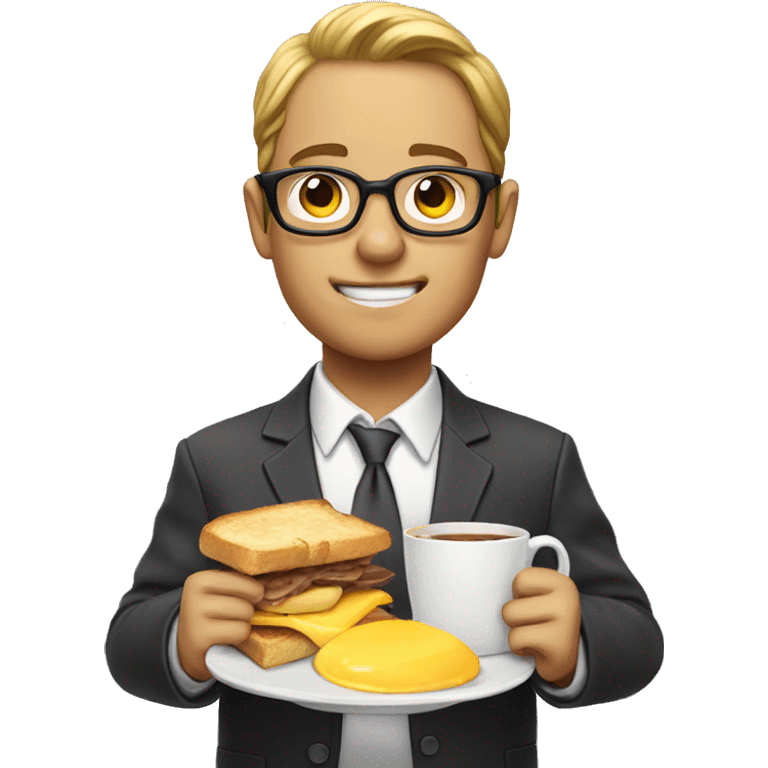 nerd eating breakfast  emoji