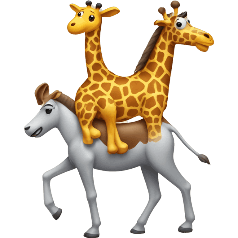 Dog riding a giraffe emoji