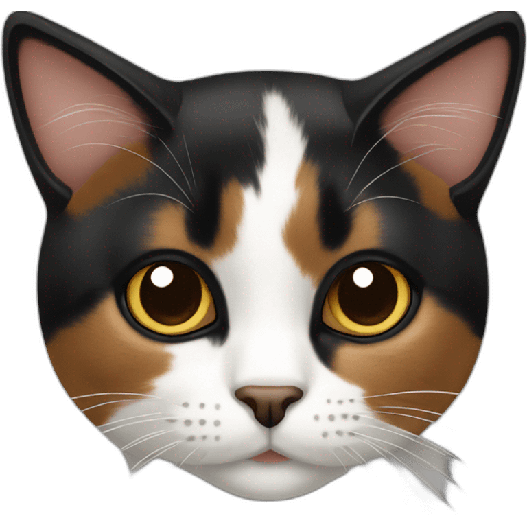 black white brown calico cat emoji