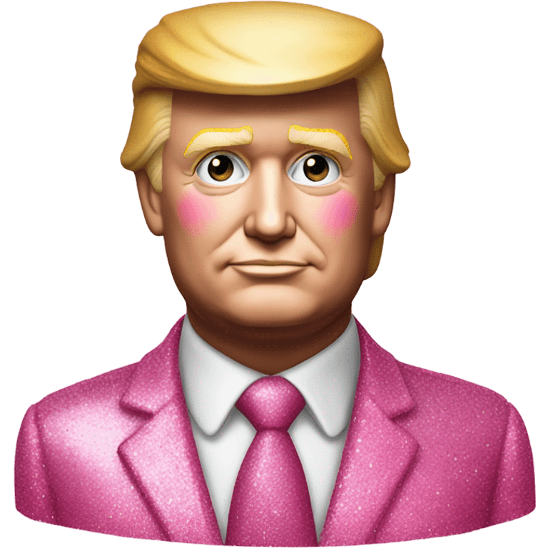 Pink ombre realistic Donald Trump Statue with Glitter  emoji