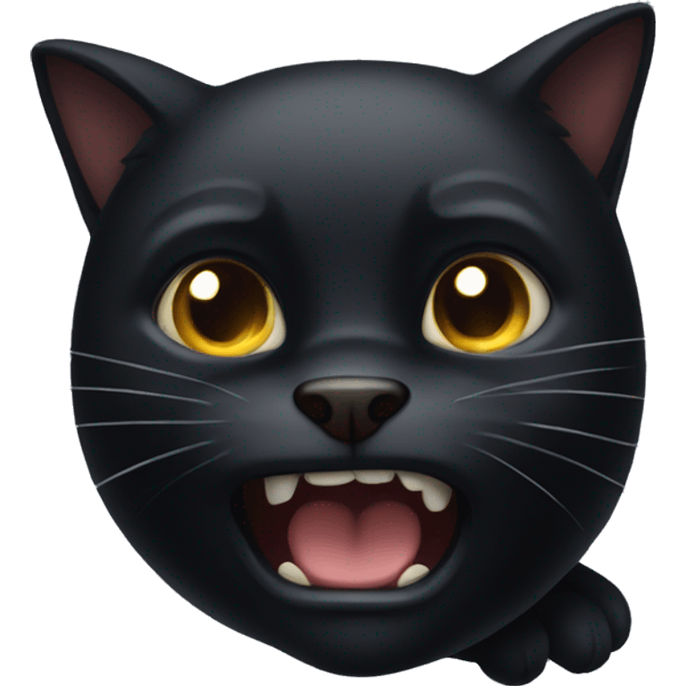 scared and afraid black cat emoji