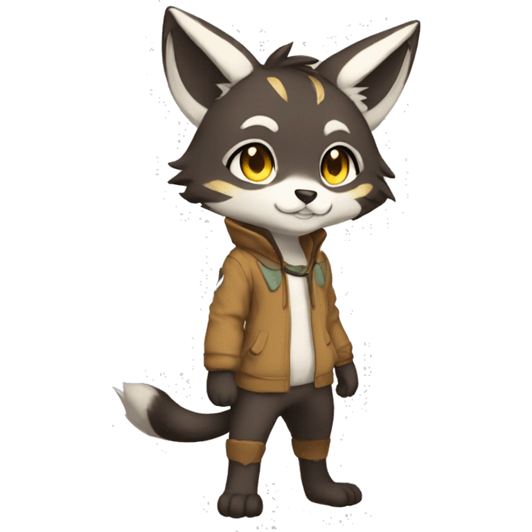 Kemono-style, Chibi, Anthro-Fur-Sona-Fakémon, clothing, Full Body emoji