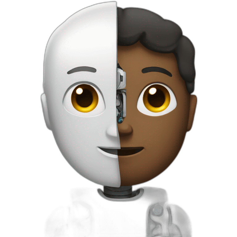 a human mix with a robot emoji