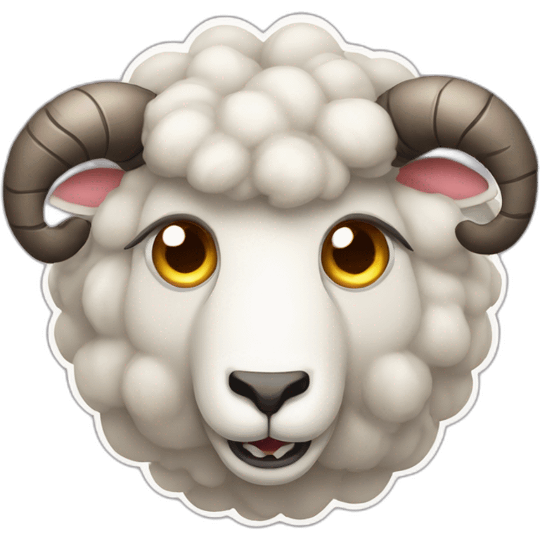 Angry sheep with evil horns emoji