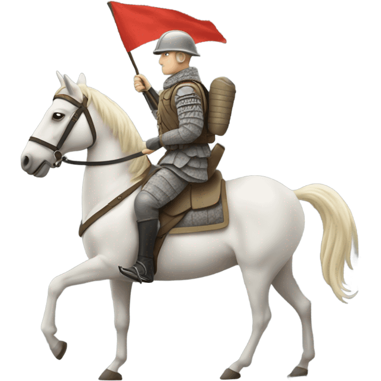 A soldier riding a horse into battle ￼ emoji