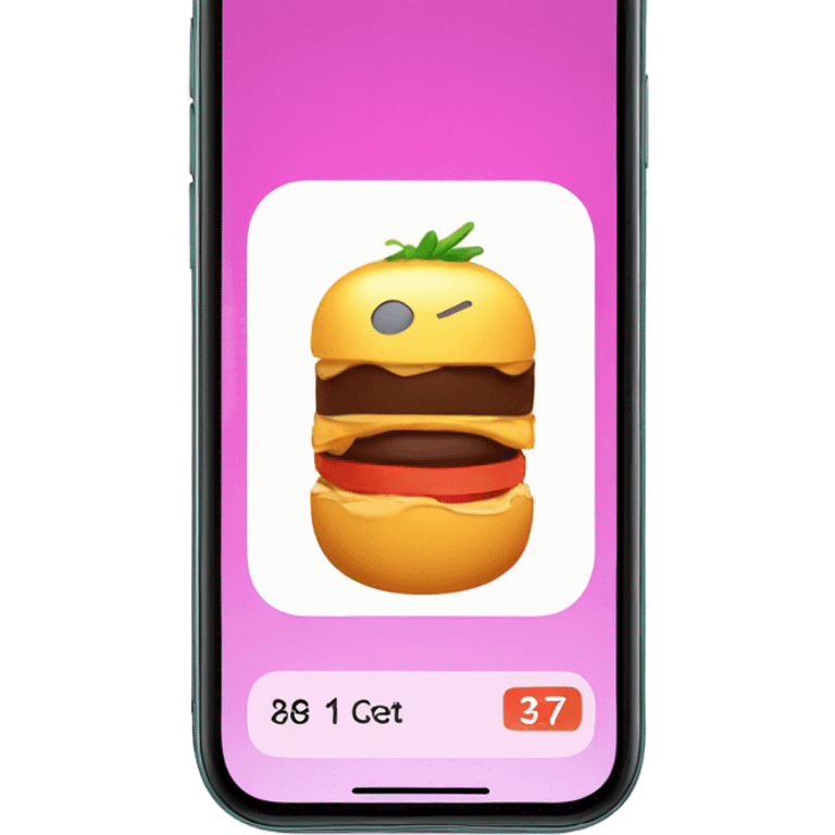 smartphone screen showing the number of calories. emoji