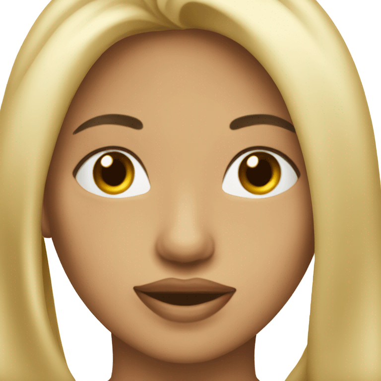 Mujer pelo largo morena clara labios grandes  emoji