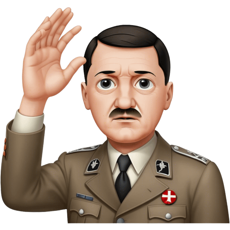 Adolf Hitler, der mit Gehirn dargestellt ist und die Hand ausstreckt emoji