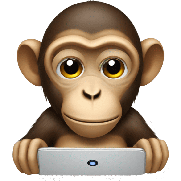 Monkey covering its eyes with a smartphone emoji