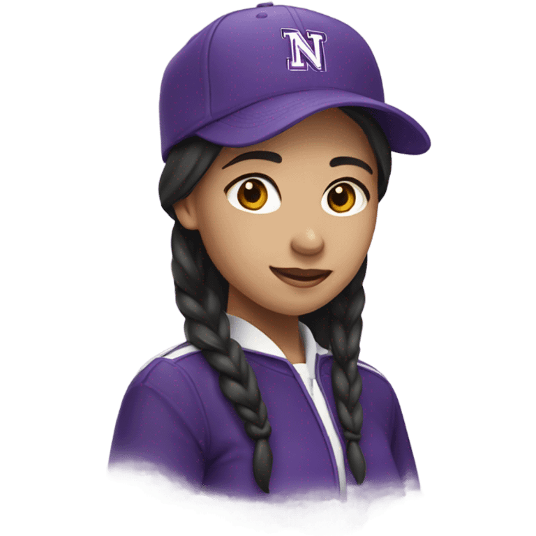 Northwestern university hat wearing Korean girl  emoji