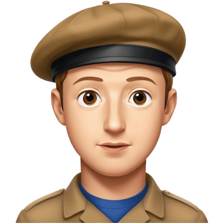 mark zuckerberg with beret looking like a artist emoji