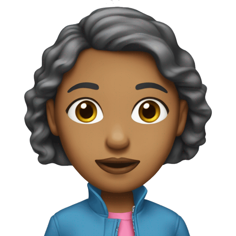 Caramel-Woman-pink-lips-blue-jacket Community manager  emoji