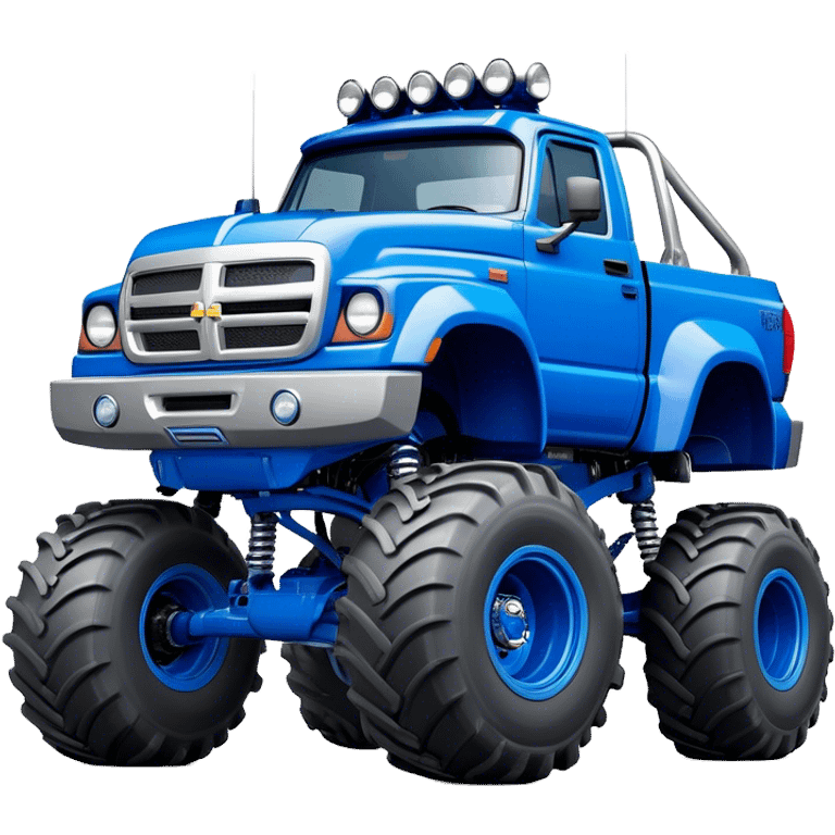 Bigfoot - Bigfoot 4x4 (Model Year: 2022) (Iconic colour: Blue) - An oversized, rugged monster truck with bold, aggressive lines painted in a striking blue. Focus on massive, rugged tires and a muscular chassis that exudes raw power and an urban legend feel. emoji