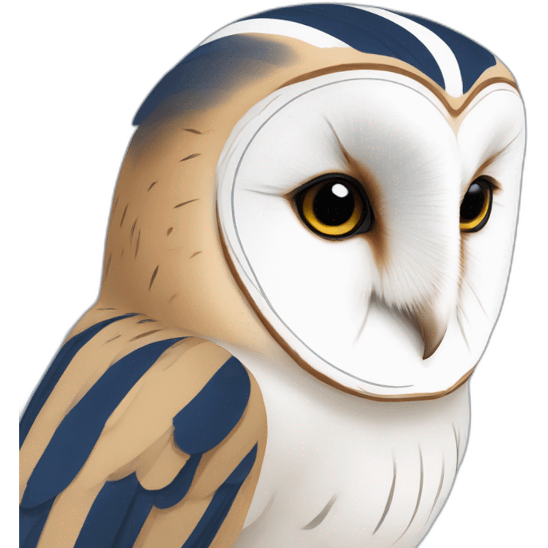 Barn Owl with dark blue and white stripes emoji