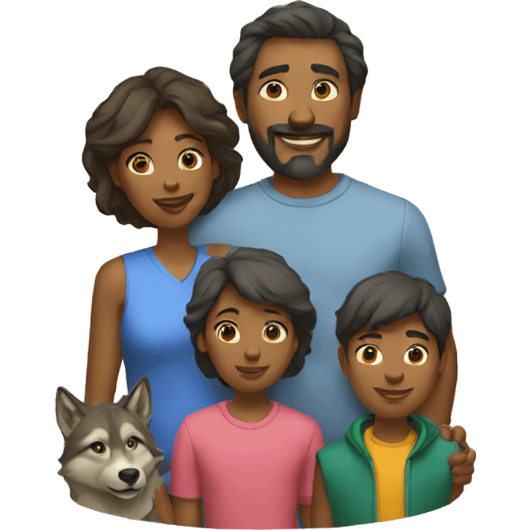 family and wolves emoji