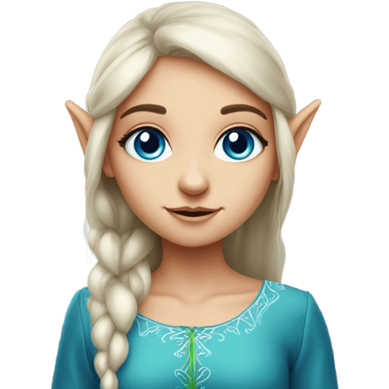 Blue eyed elf girl portrait emoji