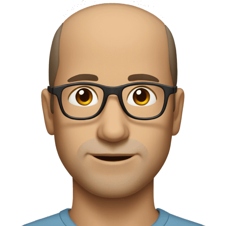 Man with receding hair line brown hair and brown eyes andglasses  emoji